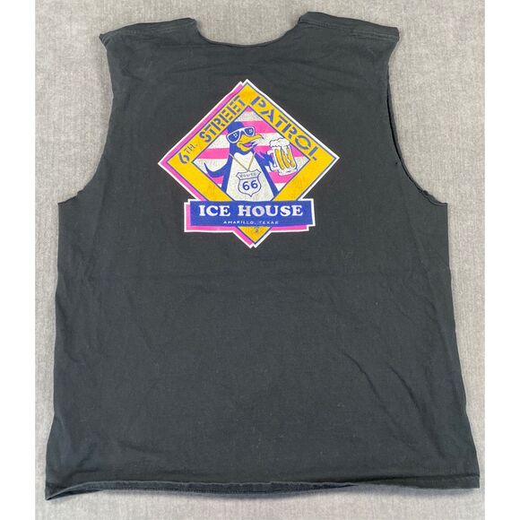 Route 66 Hog Rally Cutoff Tank Mens XL Black Vintage Motorcycle Biker Sleeveless - Picture 5 of 8